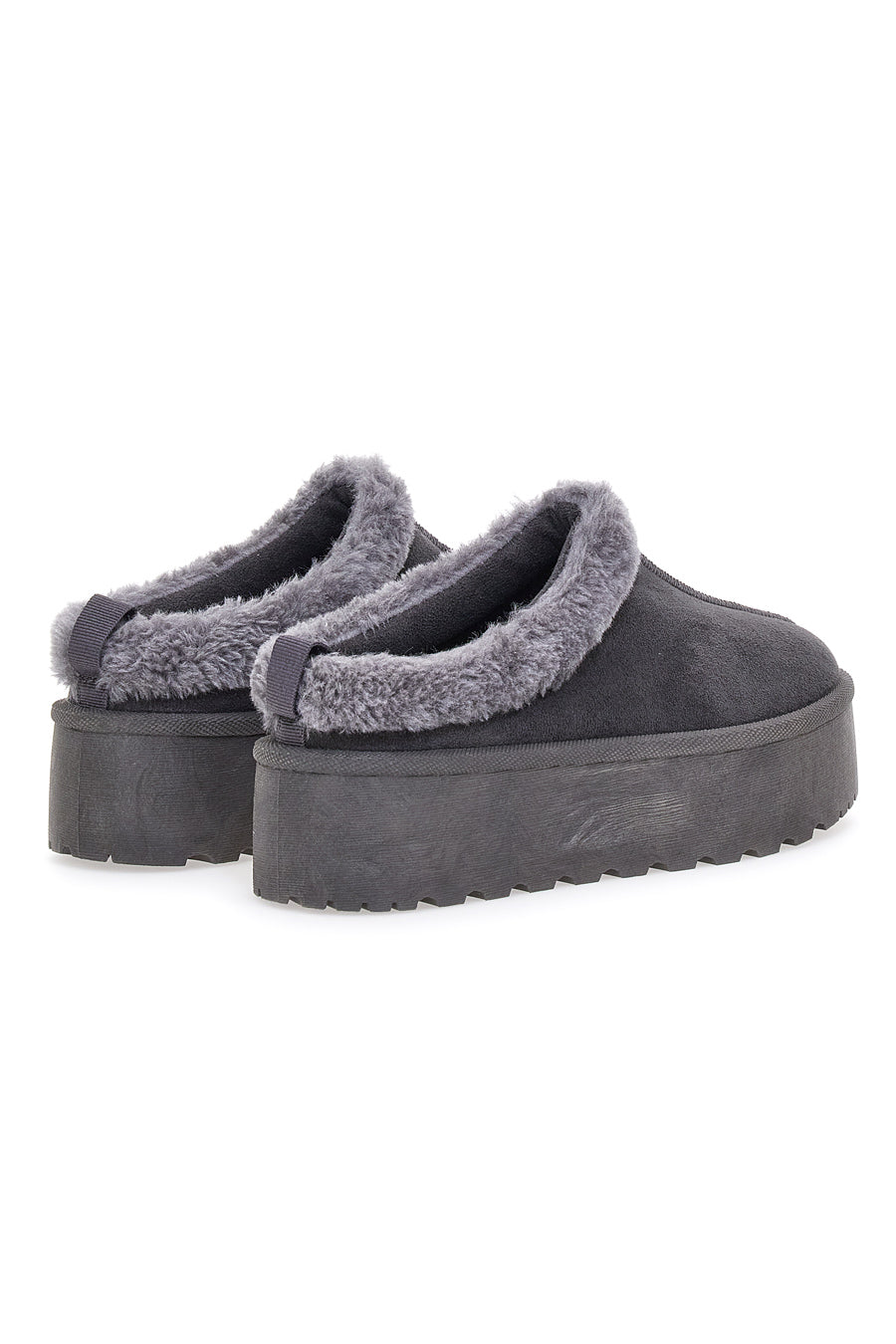 Pantofole Stivaletti con Pelo Grigie Con Platform Pittarello Love