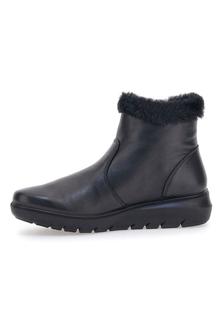 Schwarze Stiefeletten mit Fell aus echtem Leder Imac 656030