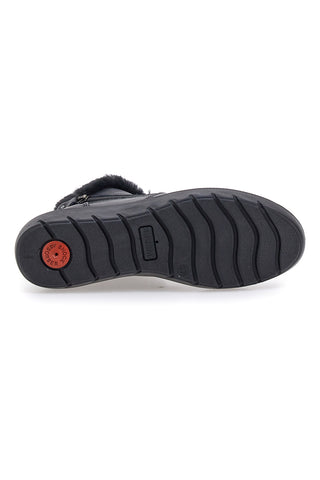 Schwarze Stiefeletten mit Fell aus echtem Leder Imac 656030