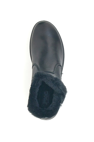 Schwarze Stiefeletten mit Fell aus echtem Leder Imac 656030