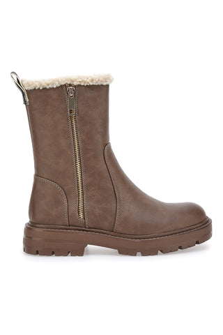 Braune Stiefeletten mit Fell und Reißverschluss Pittarello Love 6903
