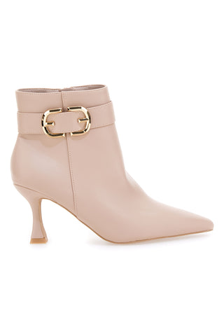 Nudefarbene Stiefeletten mit Absatz Mon Dieu B8830Q10 für Damen