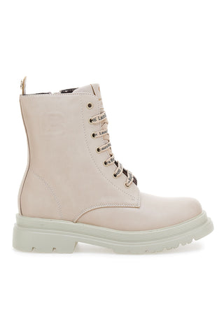 Beige Kampfstiefel mit seitlichem Reißverschluss LAURA BIAGIOTTI 94059392