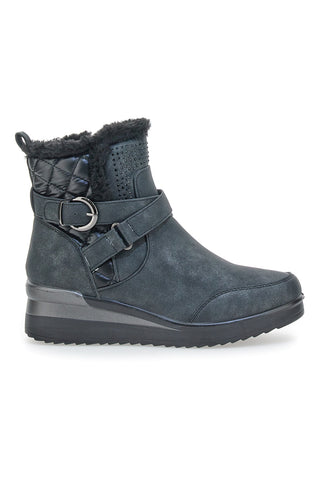 Schwarze Stiefeletten mit Fellinnenseite MIO TEMPO 724071
