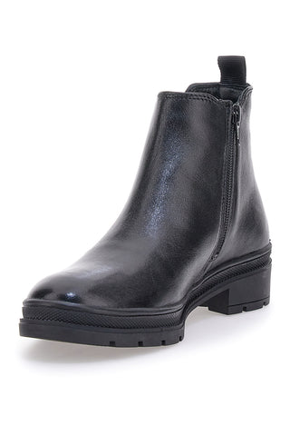 Schwarze Chelsea-Stiefeletten aus echtem Leder PRIMA RIGA 602