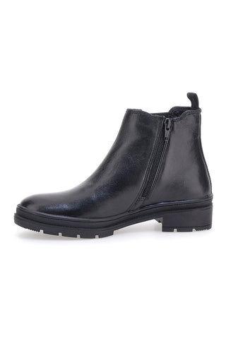 Schwarze Chelsea-Stiefeletten aus echtem Leder PRIMA RIGA 602