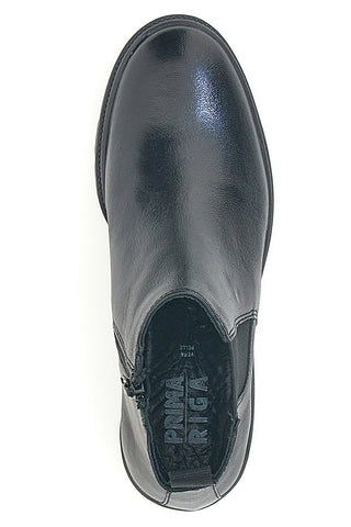 Schwarze Chelsea-Stiefeletten aus echtem Leder PRIMA RIGA 602