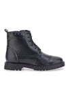 Schwarze Stiefeletten aus echtem Leder mit Nieten Prima Riga 503