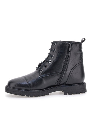 Schwarze Stiefeletten aus echtem Leder mit Nieten Prima Riga 503