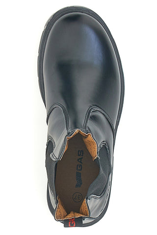 Schwarze Chelsea-Stiefel aus echtem Leder GAS 421510