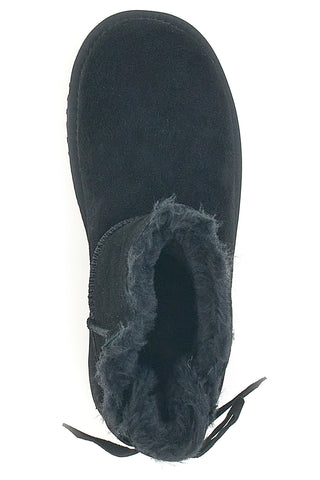 Stivaletti Neri in Vera Pelle Scamosciata con Fiocco Pittarello Wow 18175