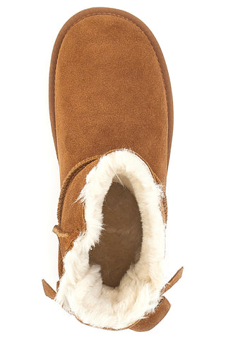 Braune Stiefeletten aus echtem Wildleder mit Schleife Pittarello Wow 18175