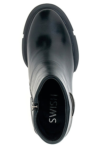 Stivaletti neri con gambale risvoltato alti SWISH 1X
