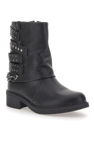 Stivaletti Neri con Fibbie Decorative ME & ME RQ036