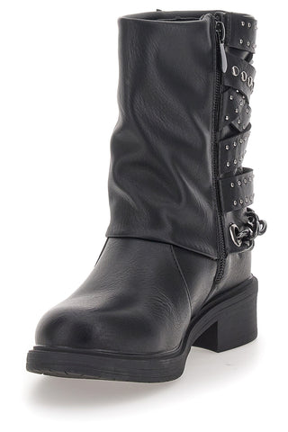 Stivaletti Neri con Fibbie Decorative ME & ME RQ036