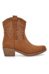 Braune Texanische Stiefel mit Stickerei Cafè Cost Q1201