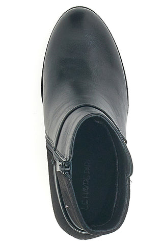 Stivaletti Nero con Tacco Alto e Plateau e Dettagli Dorati Le Havre Paris RQ23WT7