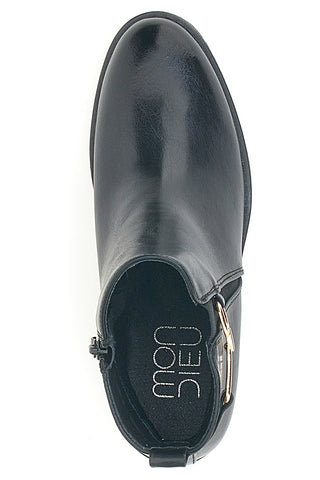 Schwarze Stiefeletten mit Knöchelriemen Mon Dieu YDLHQ01