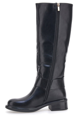 Stivali neri con fibbia dorata Le Havre Paris KSLTZ3036