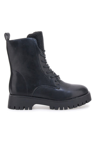 Schwarze Kampfstiefel mit Reißverschluss und hellen ENERGY 265-Fronten