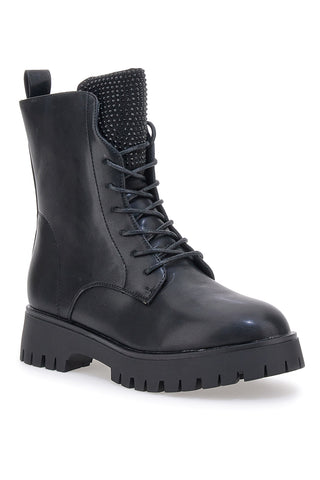 Anfibi neri con zip e brillanti frontali ENERGY 265