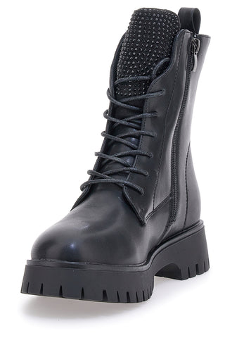 Schwarze Kampfstiefel mit Reißverschluss und hellen ENERGY 265-Fronten