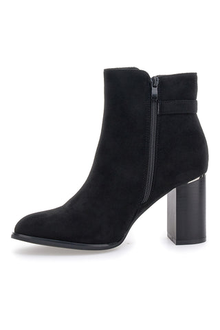 Schwarze Stiefeletten in Wildlederoptik mit hohem ENERGY 370-Absatz