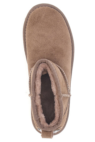 Stivaletti Taupe con Pelo e Tomaia in Pelle MON DIEU WD5002SA