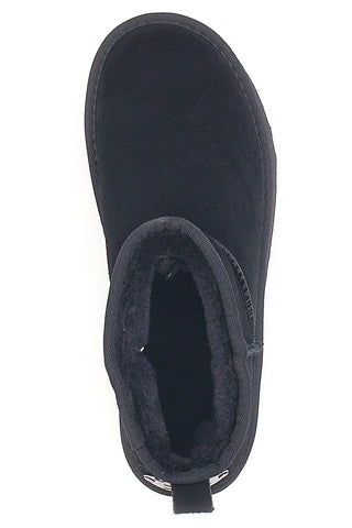 Stivaletti Neri con Pelo e Tomaia in Pelle MON DIEU WD5002SA