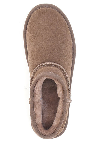 Zoccoli Taupe con Pelo in Vera Pelle MON DIEU WD5530T