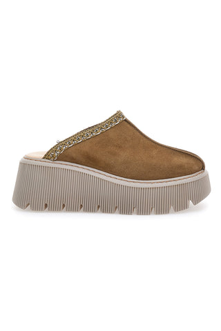 Braune Winter-Sabot-Clogs mit Plateau PITTARELLO 5796