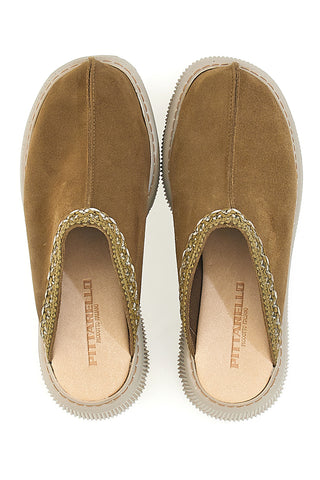 Braune Winter-Sabot-Clogs mit Plateau PITTARELLO 5796