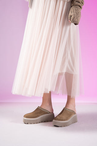 Zoccoli Sabot Invernali Marrone con Platform PITTARELLO 5796