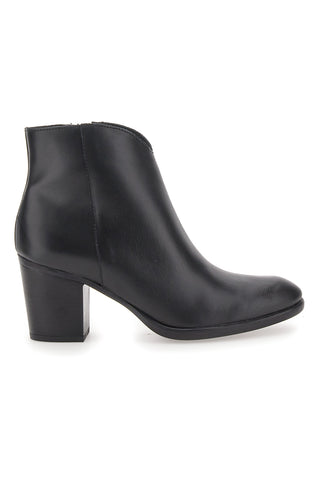 Schwarze Stiefeletten aus echtem Leder mit Blockabsatz PITTARELLO GLAM 4566400