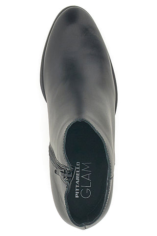 Stivaletto Nero In Vera Pelle con Tacco a Blocco PITTARELLO GLAM 4566400