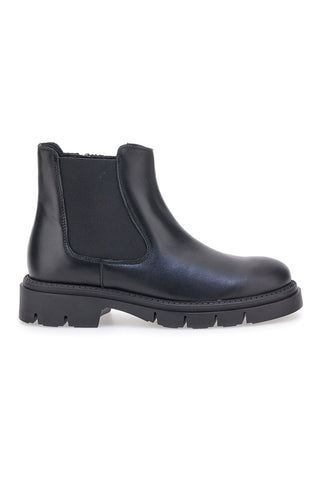 Schwarze Stiefeletten aus echtem Leder mit seitlichem Gummizug PITTARELLO GLAM 2546019
