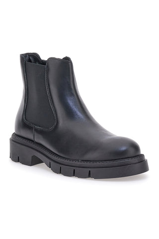 Schwarze Stiefeletten aus echtem Leder mit seitlichem Gummizug PITTARELLO GLAM 2546019