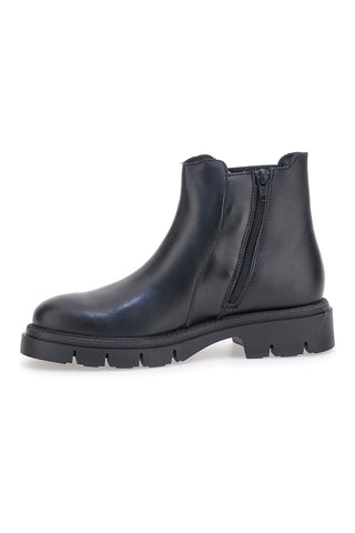 Schwarze Stiefeletten aus echtem Leder mit seitlichem Gummizug PITTARELLO GLAM 2546019