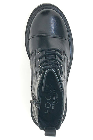 Anfibi Neri in Vera Pelle con Cerniera e Suola Alta a Carrarmato PITTARELLO FOCUS 5527