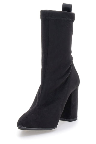 Stivaletti Neri Con Tacco 8 Cm Effetto Suede Pittarello Class 636