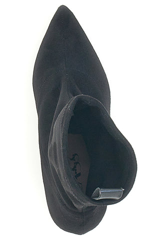 Schwarze Stiefeletten mit 8 cm Absatz in Wildlederoptik Pittarello Glam 636