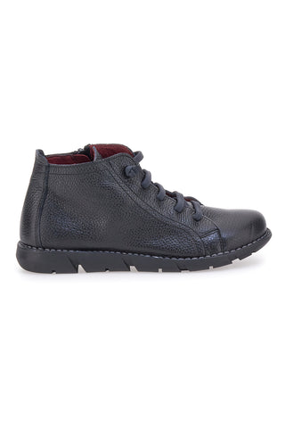 Schwarze Schnürschuhe aus echtem Leder mit Reißverschluss Pittarello Tierra 24757