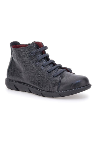 Schwarze Schnürschuhe aus echtem Leder mit Reißverschluss Pittarello Tierra 24757