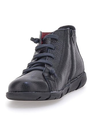 Schwarze Schnürschuhe aus echtem Leder mit Reißverschluss Pittarello Tierra 24757