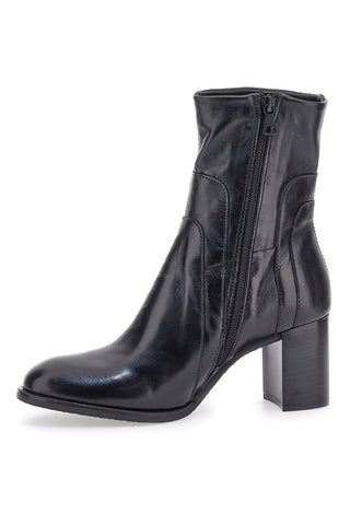 Schwarze Stiefeletten mit 8 cm Absatz aus echtem Leder Pittarello Must Have P26206