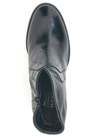 Schwarze Stiefeletten mit 8 cm Absatz aus echtem Leder Pittarello Must Have P26206