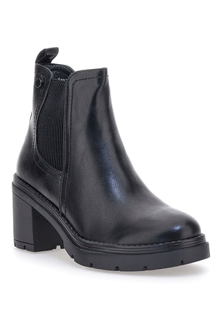 Schwarze Chelsea-Stiefel mit Blockabsatz THE FIRST 483