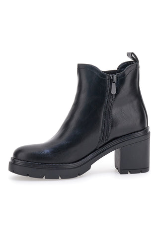 Schwarze Chelsea-Stiefel mit Blockabsatz THE FIRST 483