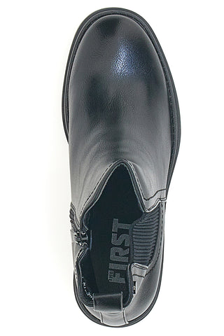 Schwarze Chelsea-Stiefel mit Blockabsatz THE FIRST 483