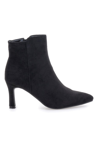 Spitze schwarze Stiefeletten mit mittelhohem Absatz THE FIRST 485